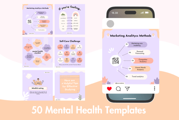 50 Mental Health Instagram Posts: Graphics & Social Media Templates