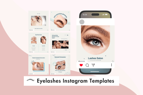 Eyelashes Graphics for Social Media Templates