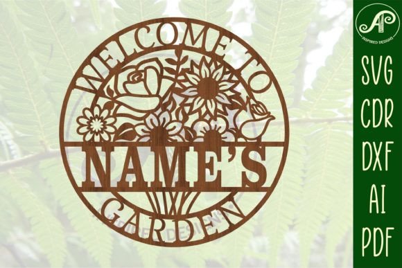 Garden Bouquet Name Sign SVG for Signs & Laser Cutting
