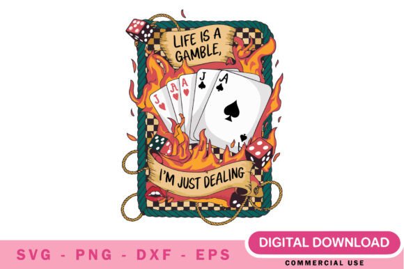 Life is a Gamble Western Retro SVG Graphics