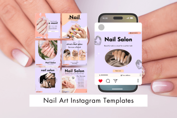 Nail Technician Instagram Posts: Graphics & Social Media Templates