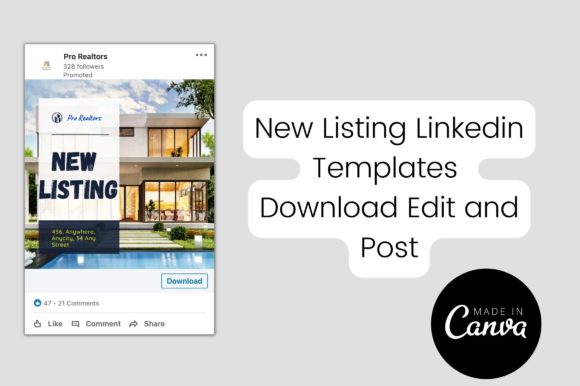 New Listing Linkedin Realtor Posts Graphics