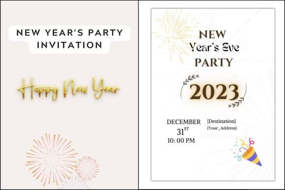 New Year Party Invite for Adults: Graphics & Graphic Templates