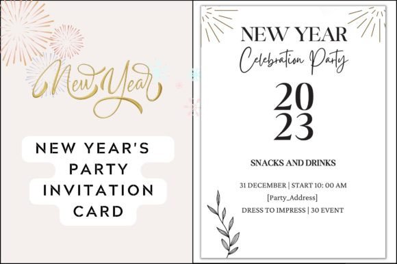 New Year Party Invite Premium: Graphics & Freebies