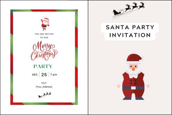 Santa Party Invitation Template: Graphics & Graphic Templates