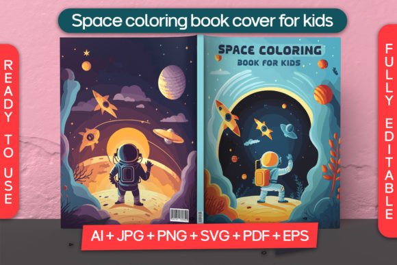 Space Coloring Book Cover for Kids Graphics & Coloring Pages Amp