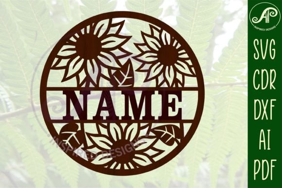 Sunflower Name Sign SVG for Laser Cutting Signs