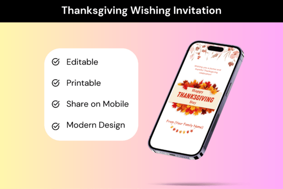 Thanksgiving Wishing Invitation: Graphics & Print Templates