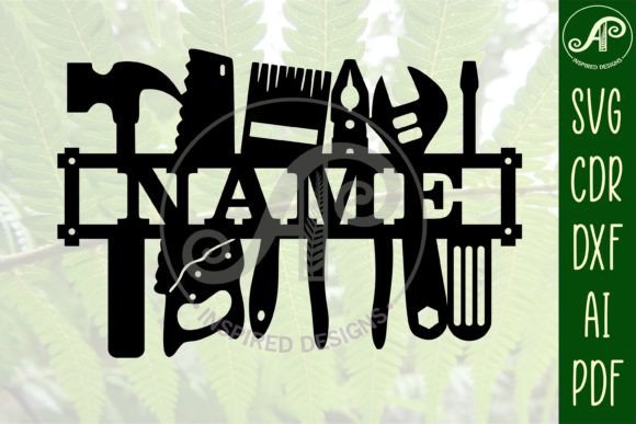 Tools Name Sign SVG for Laser Cutting Signs