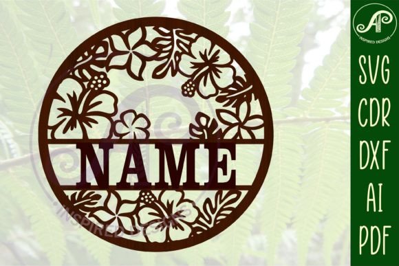 Tropical Name Sign SVG for Laser Cutting Signs