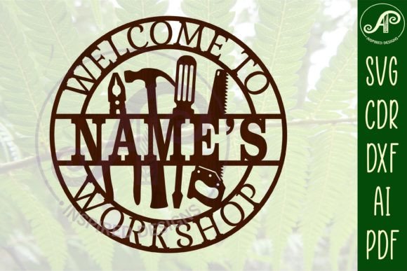 Workshop Tool Name Sign SVG for Laser Cutting Signs